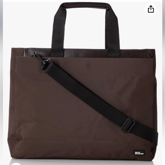 NWOT. Derek Alexander Brown Nylon Top Zip Tote - Unisex - Picture 1 of 15